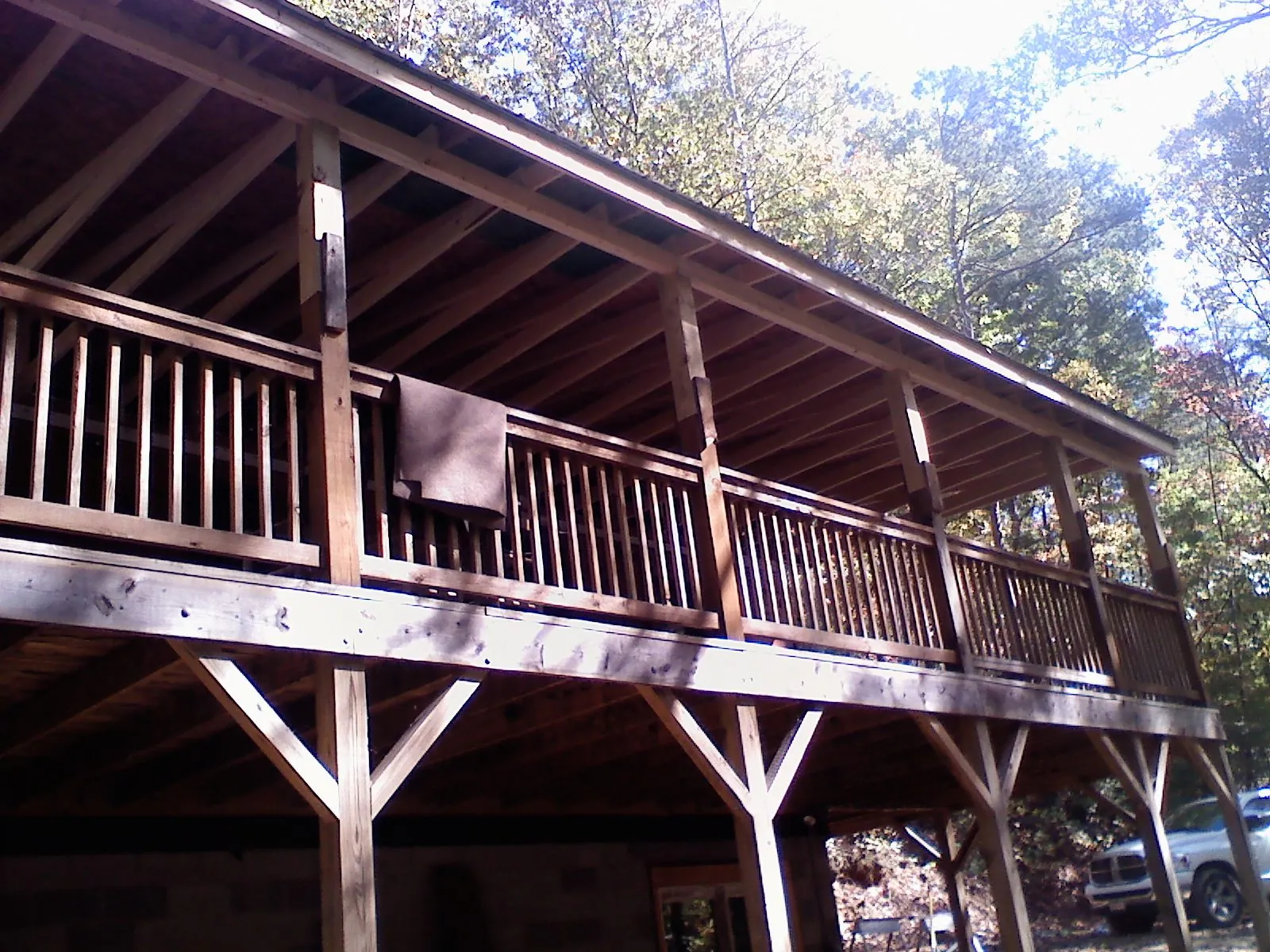 Timber framing under a new elevated porch and deck — Roof Leak Repair in Youngwood by Roofing Brothers
